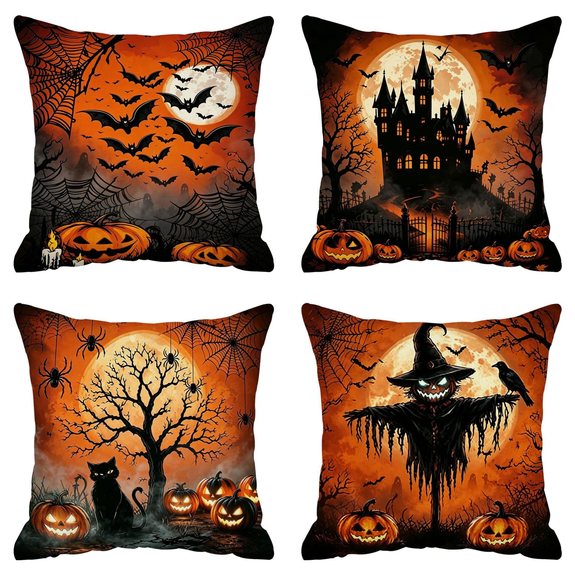 New Cross-Border Amazon Halloween Pillow Cover Scary Pillow for Living Room Sofa Holiday Atmosphere Lumbar Pillow