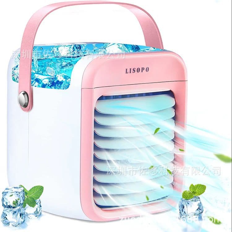 Portable Air Conditioner | Rechargeable Evaporative Air Cooler with 3-Speed Desk Fan & Humidifier & 7-Color Night Light