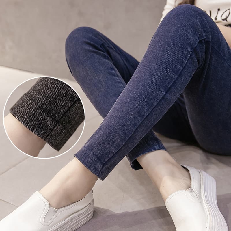 631# Spring/Autumn Maternity Pants Maternity Wear Washed Skinny Belly Support Jeans Stretch Maternity Long Pants Trendy Mom