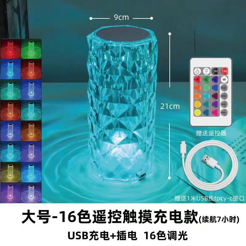 Crystal Creative Pat Light Gift Internet Celebrity Diamond Night Light Restaurant Decoration Atmosphere Light Bedroom Table Lamp Night Light
