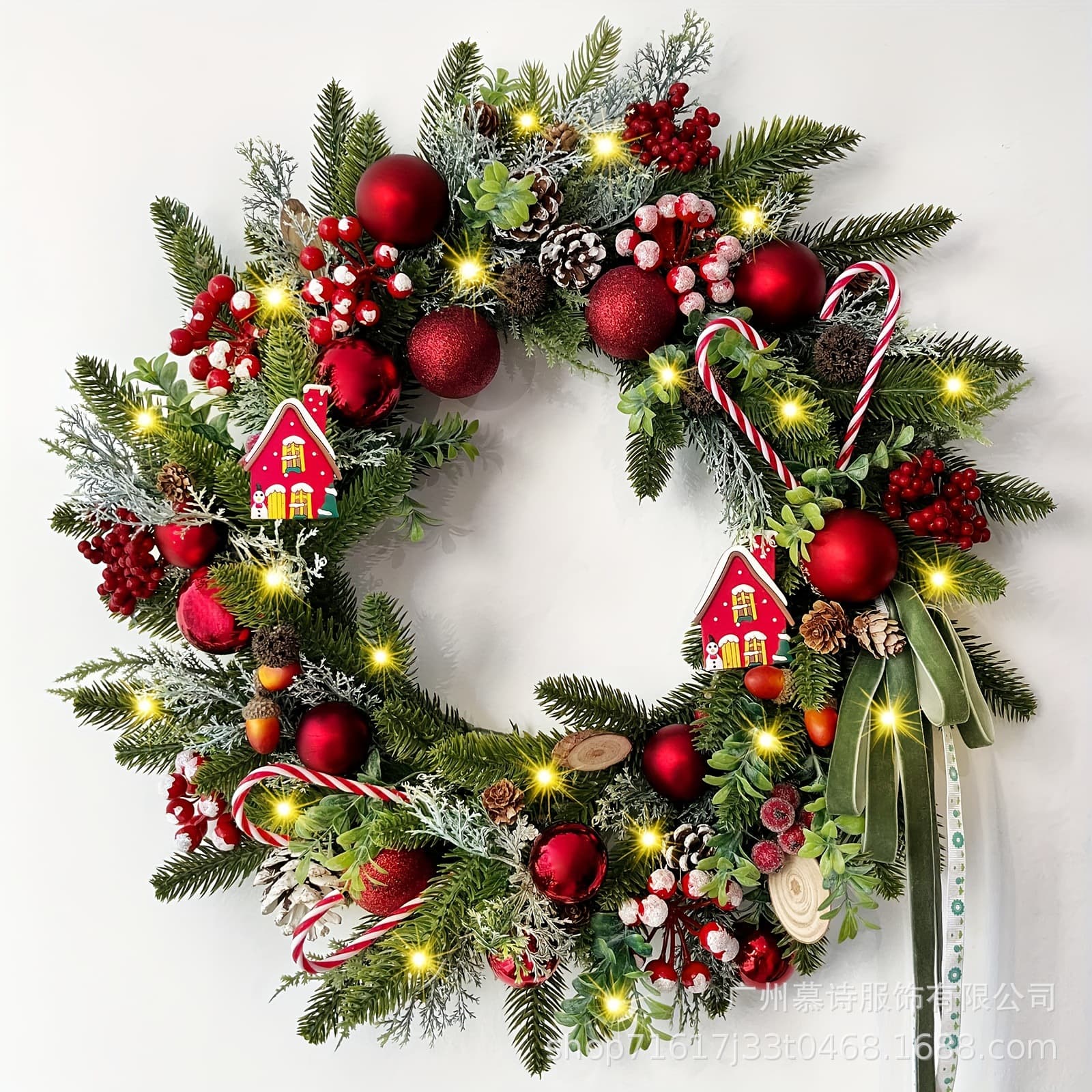 Bestseller Pine and Bell Christmas Wreath for Cross-border Amazon Winter Christmas Wreath