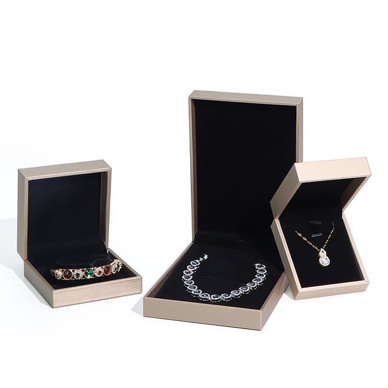 Premium Brushed PU Leather Jewelry Box for Rings, Necklaces, Pendants, Earrings, Bracelets, Luxury Gift Packaging Box