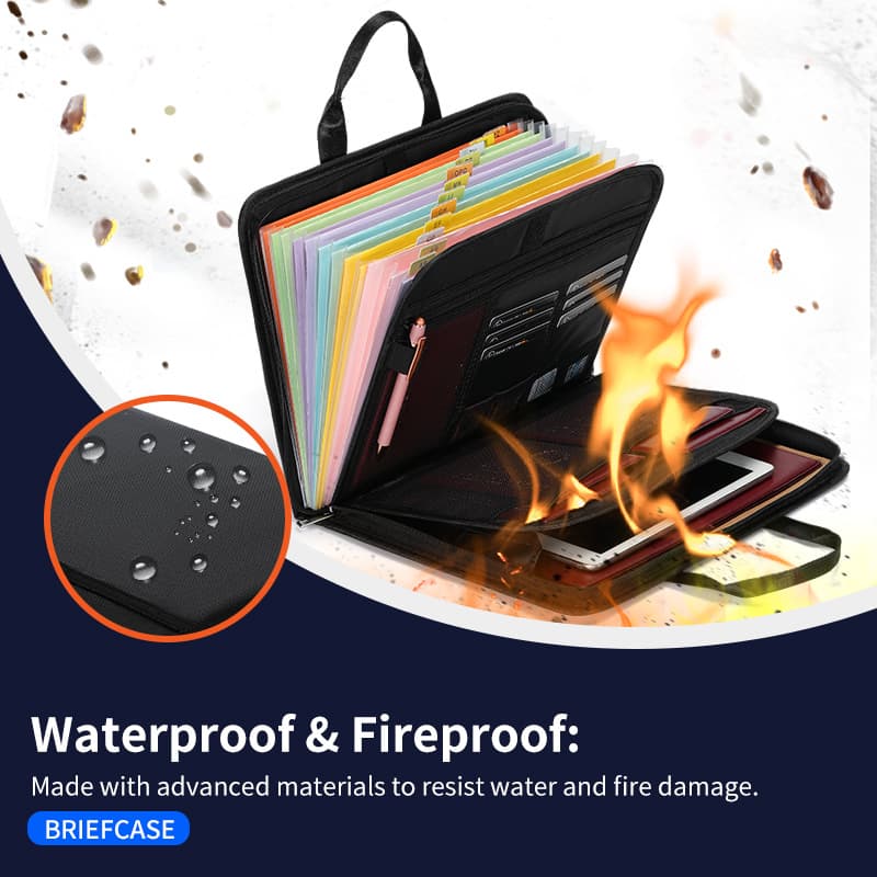 Amazon Best-Selling Multi-Layer Fireproof Document Organizer, Foldable Accordion File Bag, Large Capacity Cross-Border File Storage Bag