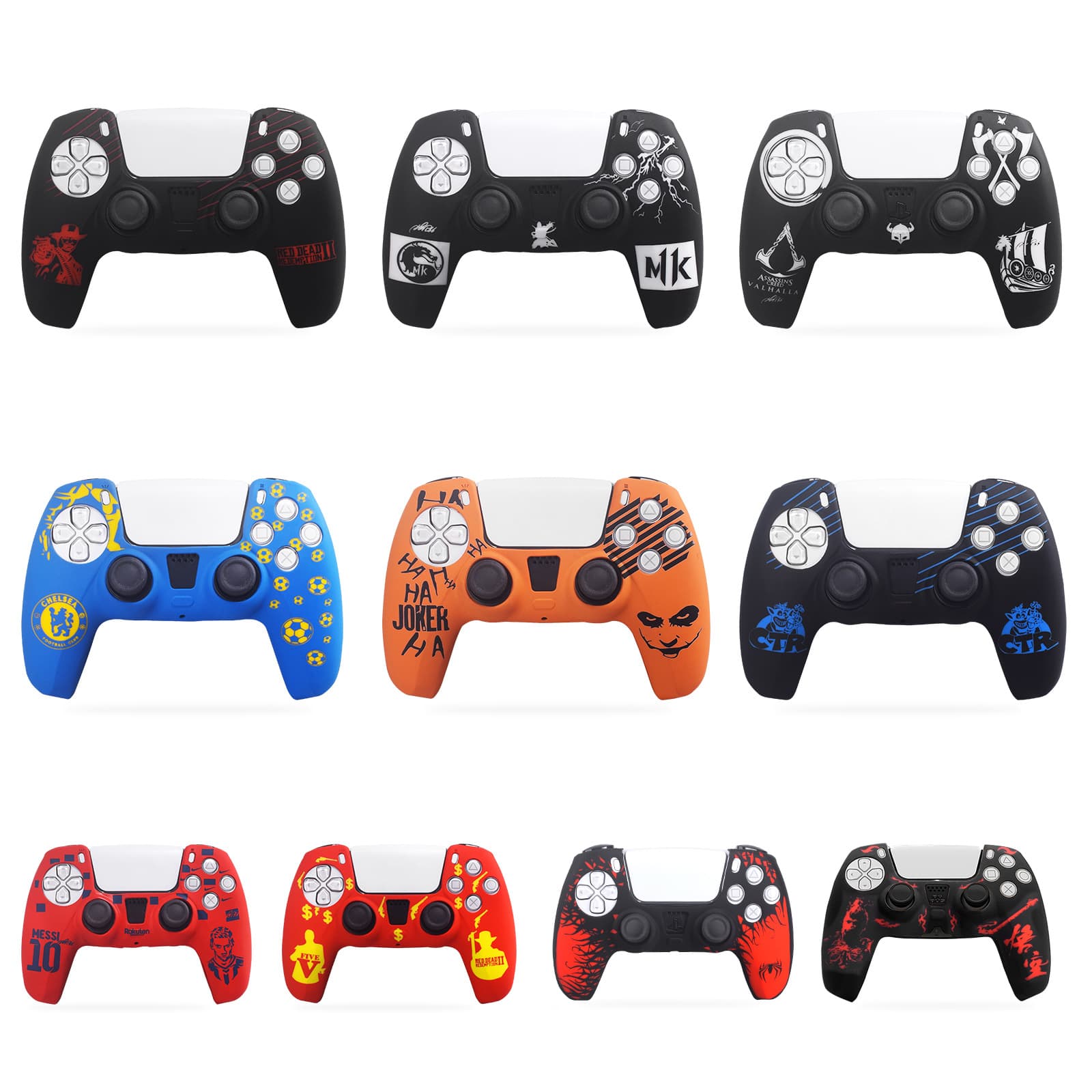PS5 Game Controller Silicone Protective Case P5 Laser Engraved Soft Rubber Cover Game Controller Protective Shell