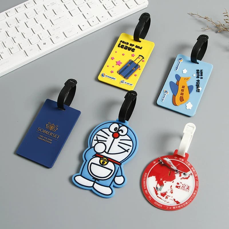 PVC Soft Luggage Tag Rubber Hanging Tag Boarding Pass Cartoon Pendant Silicane Card Sleeve LOGO Customization
