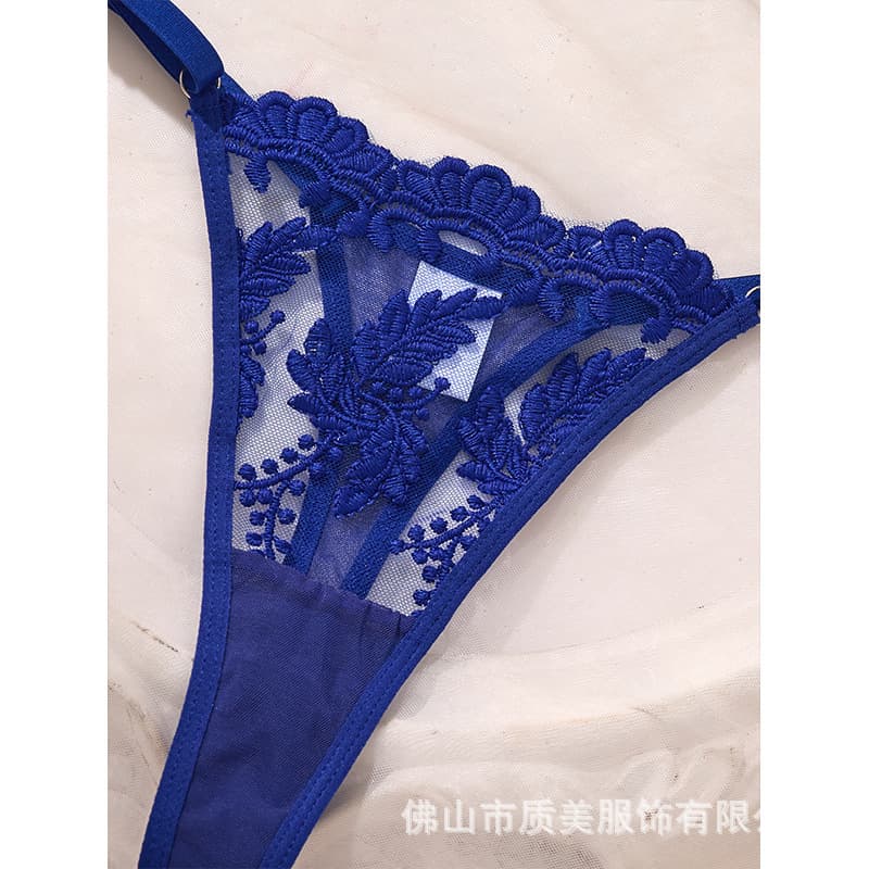 Y Cross-Border See-Through Lingerie Set Women's Transparent Mesh Bra Full See-Through Sexy Comfortable Bra 3-Piece Set 24129