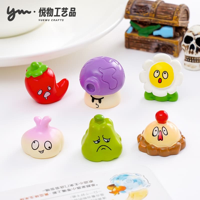 Creative Plant vs. Zombie Funny Vegetable Figurines, Cute Grains DIY Decor Blind Bag Accessories, Car and Desktop Small Ornaments