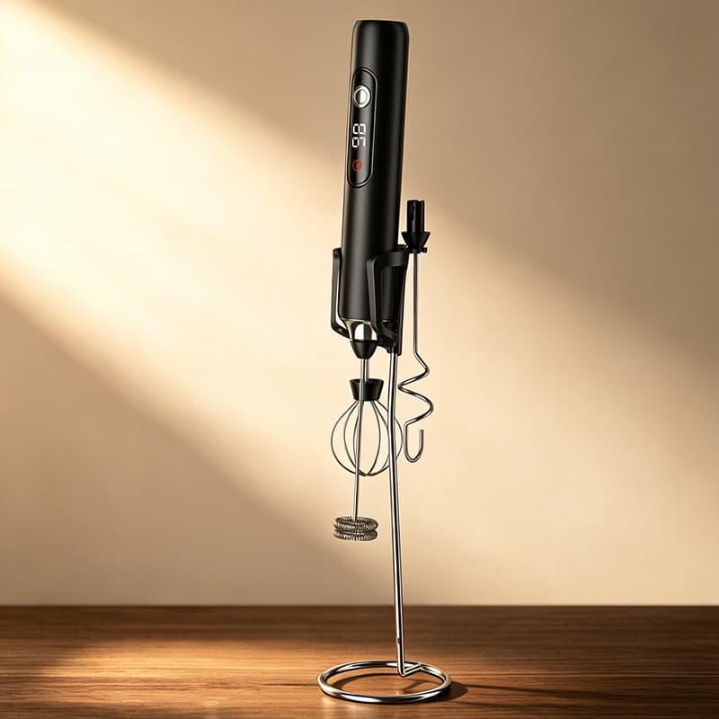 Cross-border portable wireless electric display coffee milk frother multi-speed coffee milk blender