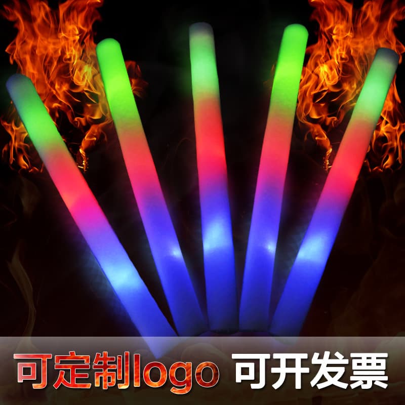 Sponge Glow Stick LED Large Concert Rainbow Light Stick Foam Glow Stick Custom Logo Manufacturer Wholesale