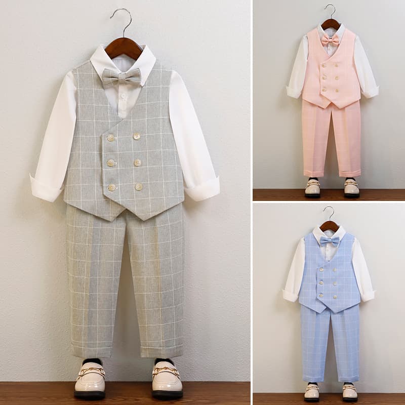 Children's suit, boy's flower girl vest set, spring and autumn style piano performance costume, little host suit, choir dress