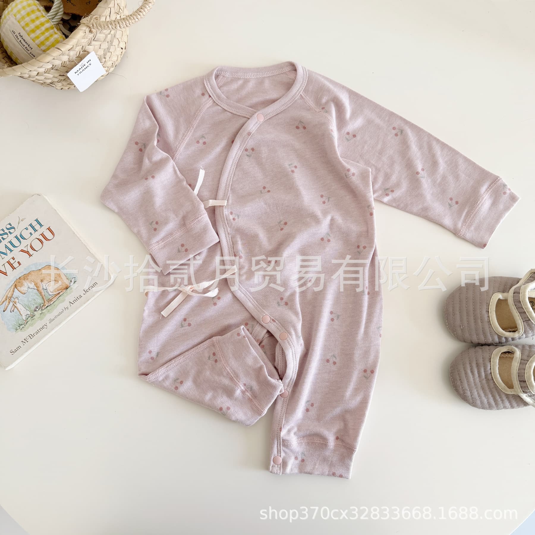 Newborn Baby Clothes 0-3 Months 6 Months Baby Cherry Bodysuit Spring Autumn Infant Romper Crawling Suit