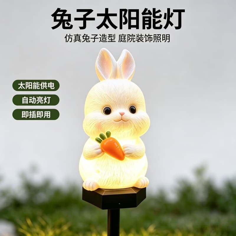 Solar resin bunny eagle hedgehog owl garden lighting landscape atmosphere courtyard resin lamp