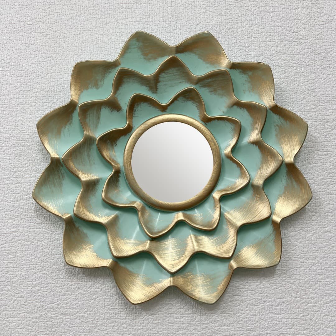 Flower-shaped 3D Decorative Ornament High-end Gold White Brushed Gold Multi-color Living Room Bedroom Foyer Hanging Ornament Wall Mirror