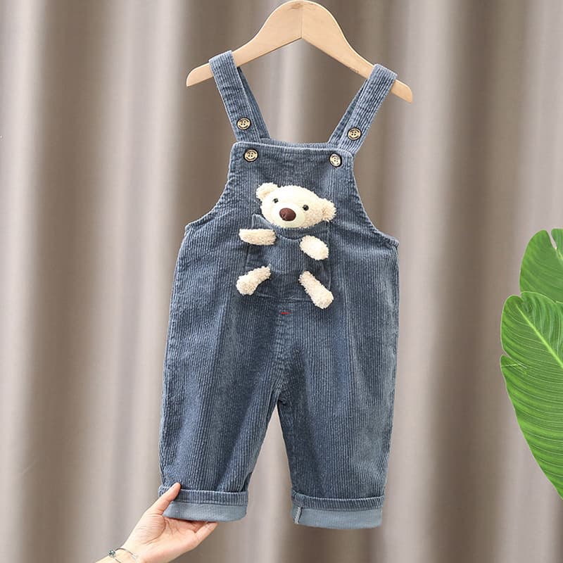 Baby overalls corduroy jumpsuit spring clothing for boys one and a half years old children's style baby girl suspenders pants