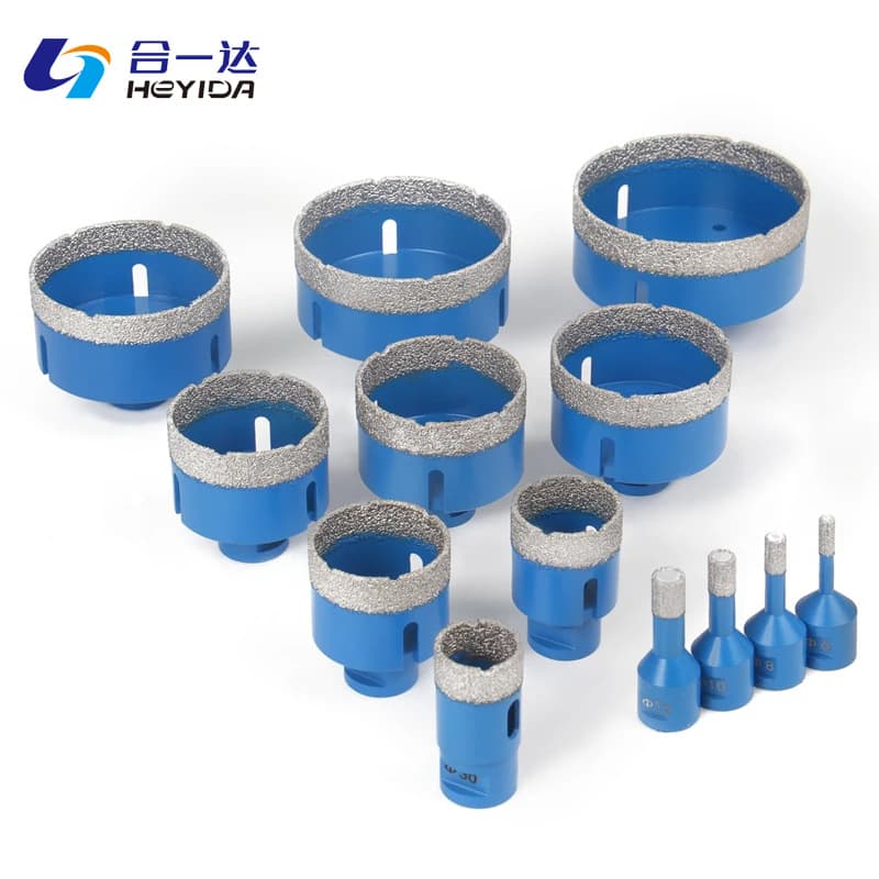 M14 Thread 15mm Blue Brazed Hole Saw for Tiles, Marble, Ceramic, Glass, Slate, Stone, Diamond