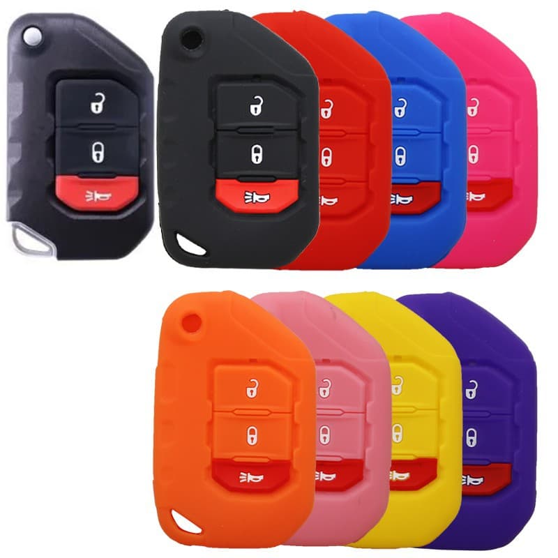 Silicone Key Case for JEEP New Wrangler Folding Remote Key Sahara JL Rubicon