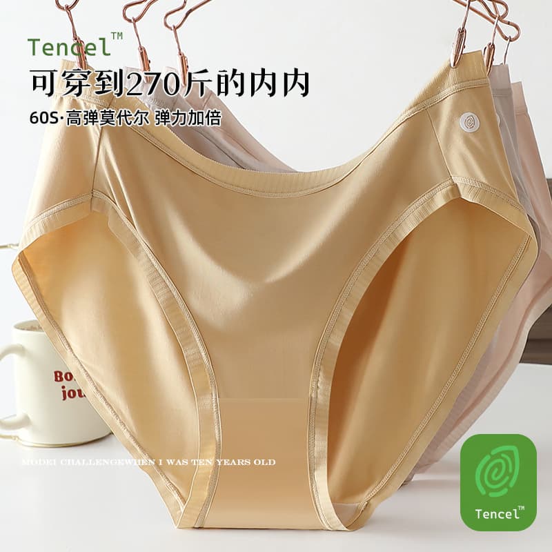 Lenzing Modal Plus Size Women's Panties Seamless Classic Basic Style Comfortable for Curvy Women