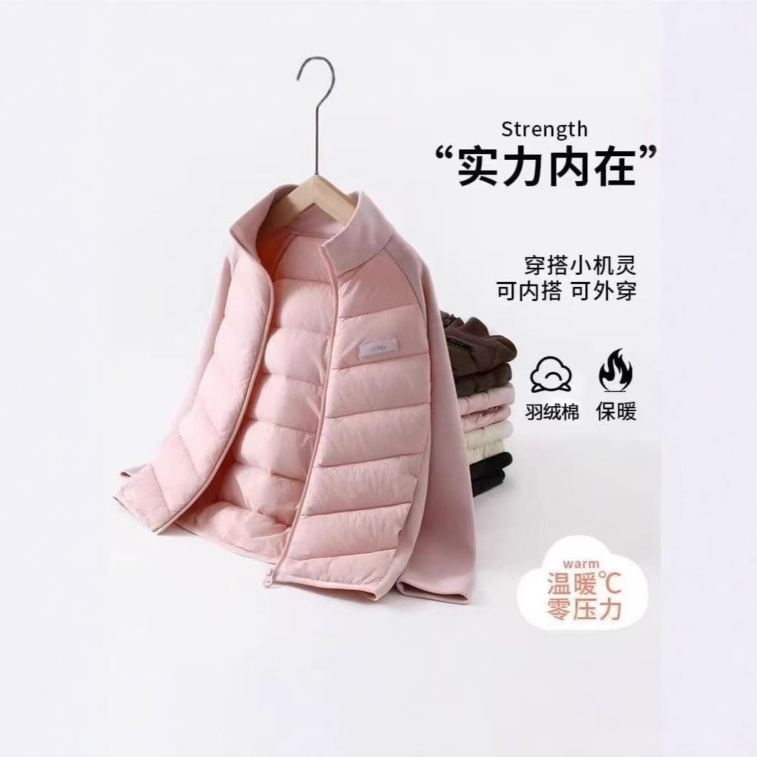 2025 New Winter Patchwork Boys and Girls Down Cotton Coat Thermal Lining Stand Collar Lightweight Jacket School Uniform Essential