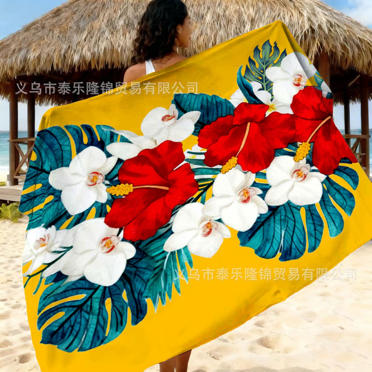 Factory direct sale rayon Asia-Pacific islands totem hibiscus print half sarong, Fiji sulu island beachwear.