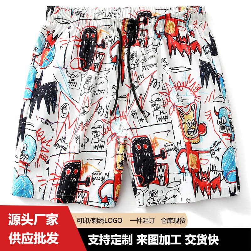 European and American cross-border foreign trade European size quick-drying shorts for men 2026 summer new casual sports printed beach pants for men