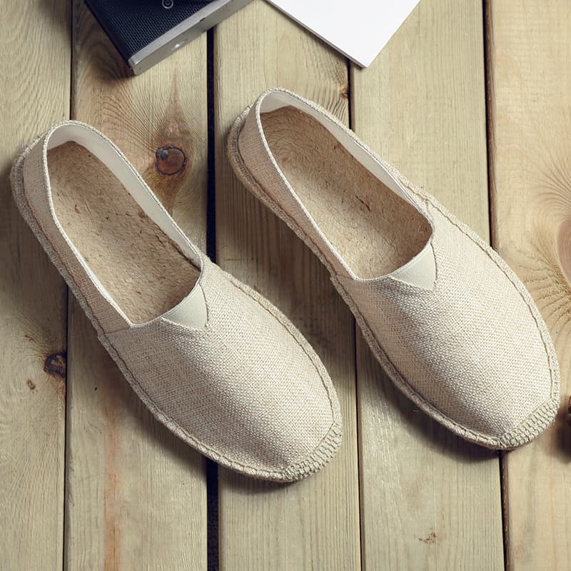 Summer Slip-On Fisherman Shoes, Casual Canvas Rope Shoes, Old Beijing Linen Shoes, Unisex Woven Flat Shoes