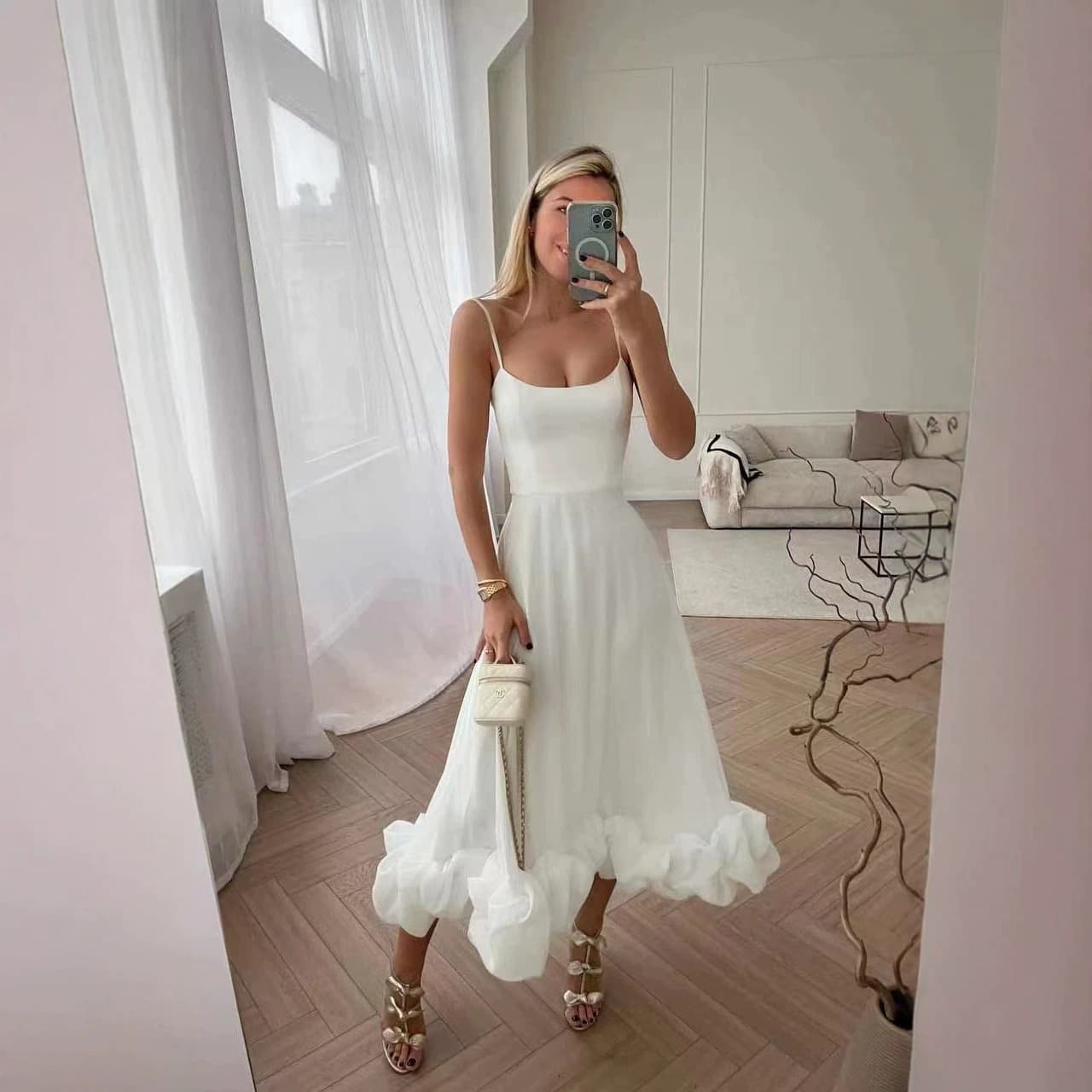 2026 Fashion Strapless Flared A-Line Dress with 3D Floral Details, Best-Selling New Arrival for Cross-Border Markets in Europe and America