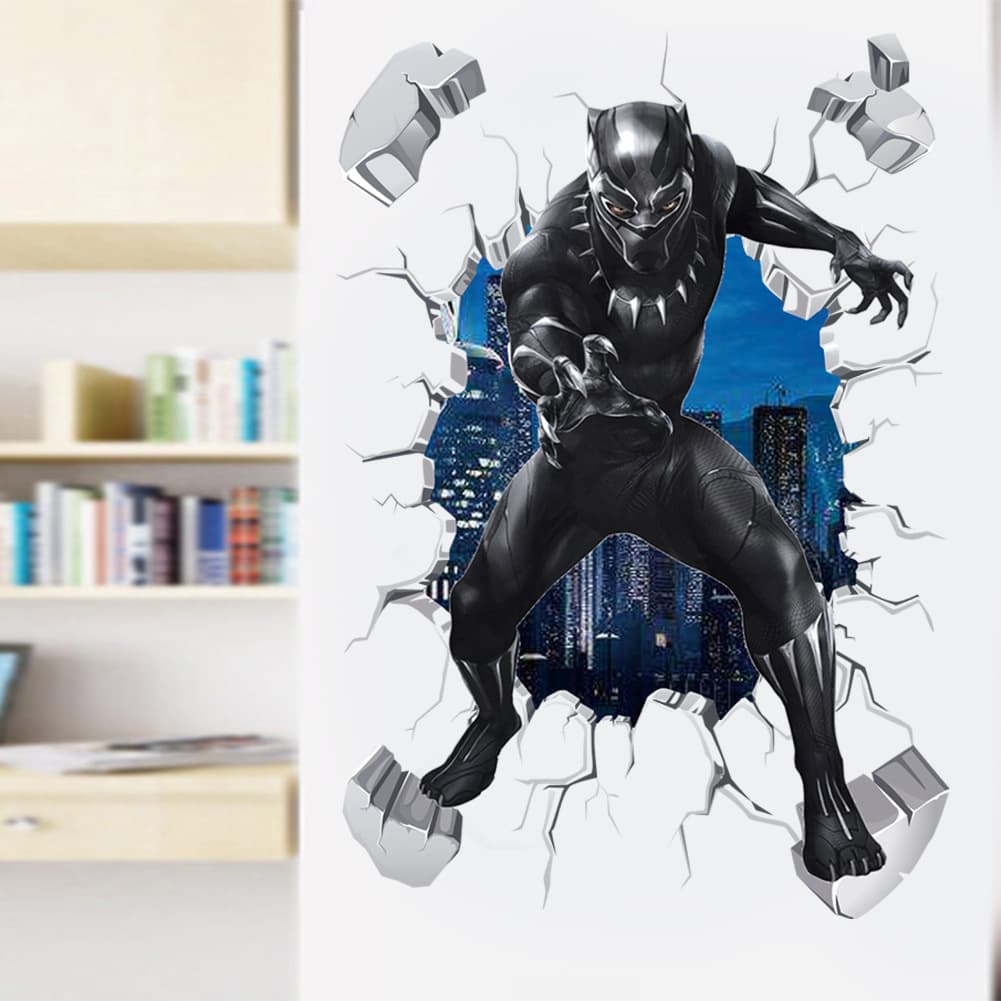 Cross-border foreign trade Marvel Avengers stickers Iron Man Captain America Hulk Black Panther self-adhesive wall stickers wholesale
