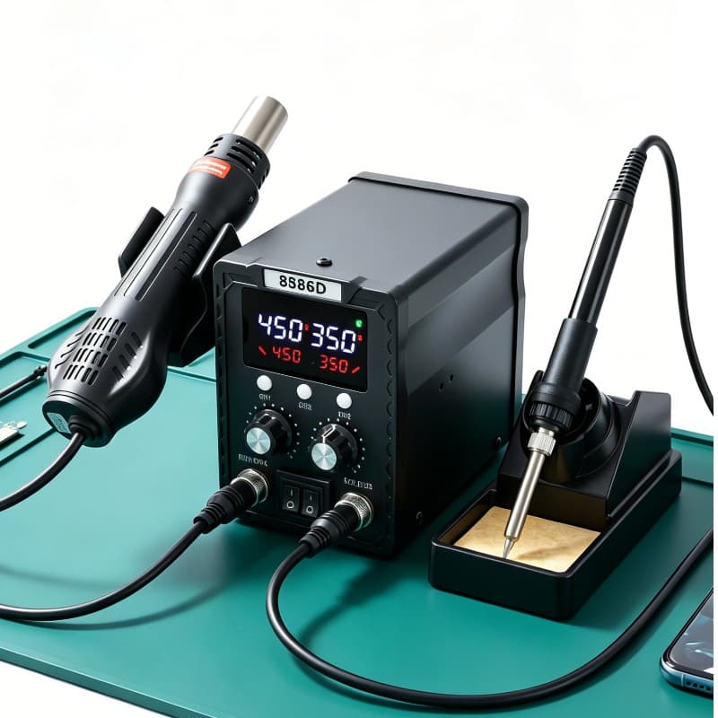 Cross-border 8586D welding station 2-in-1 digital hot air gun soldering iron soldering station repair welding tool manufacturer