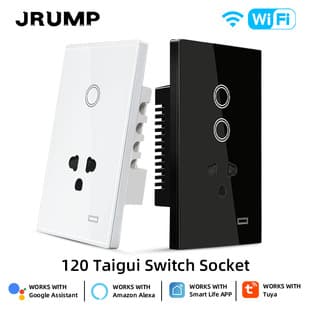 Tuya WiFi Thai Standard Smart Socket with Switch, Remote Control, Alexa Voice Support, APP Control, Thai Certification