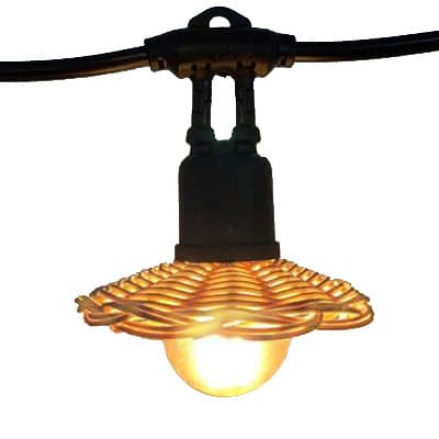 Internet Famous Outdoor Camping Indoor Decoration Retro Outdoor Pendant Lamp Hanging Lamp Handmade Rattan Atmosphere Lampshade