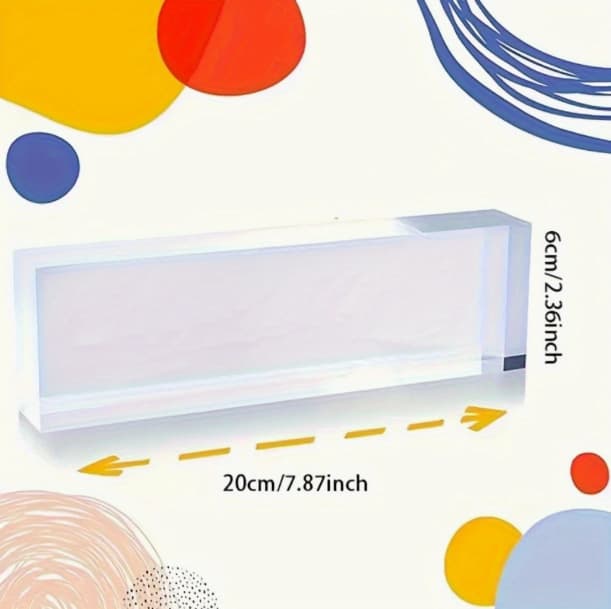Cross-Border Acrylic Ornament with Rectangular Base, TEMU Long Transparent Acrylic Valentine's Day Desktop Stand Gift