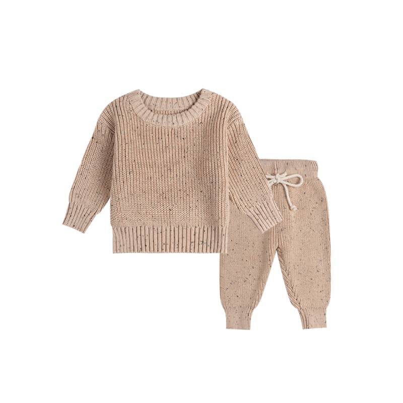 Baby Clothes Spring Autumn Set Boys Girls Knit Sweater Round Neck Infant Two-Piece Outfit