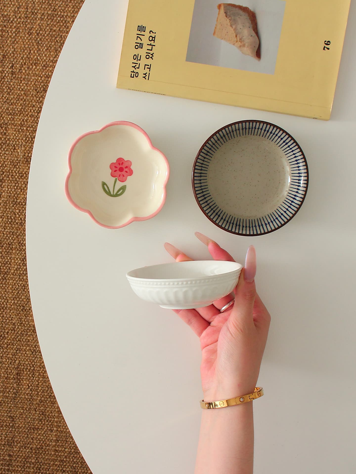 Ceramic Dipping Sauce Dish Set 4-Inch Soy Sauce Vinegar Condiment Plate
