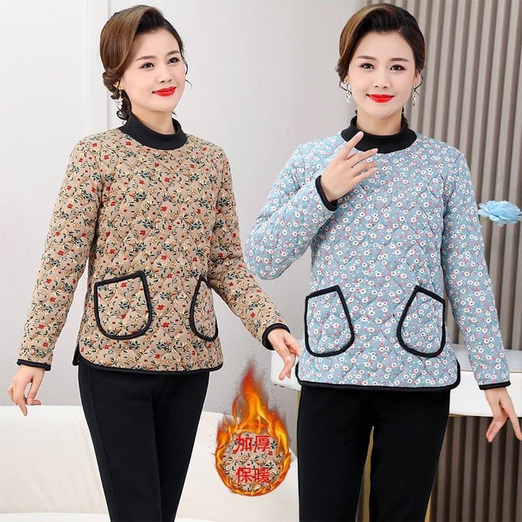 This year's new camel hair pullover cotton coat for middle-aged and elderly women, stretchy pullover style, perfect for layering under a padded jacket.