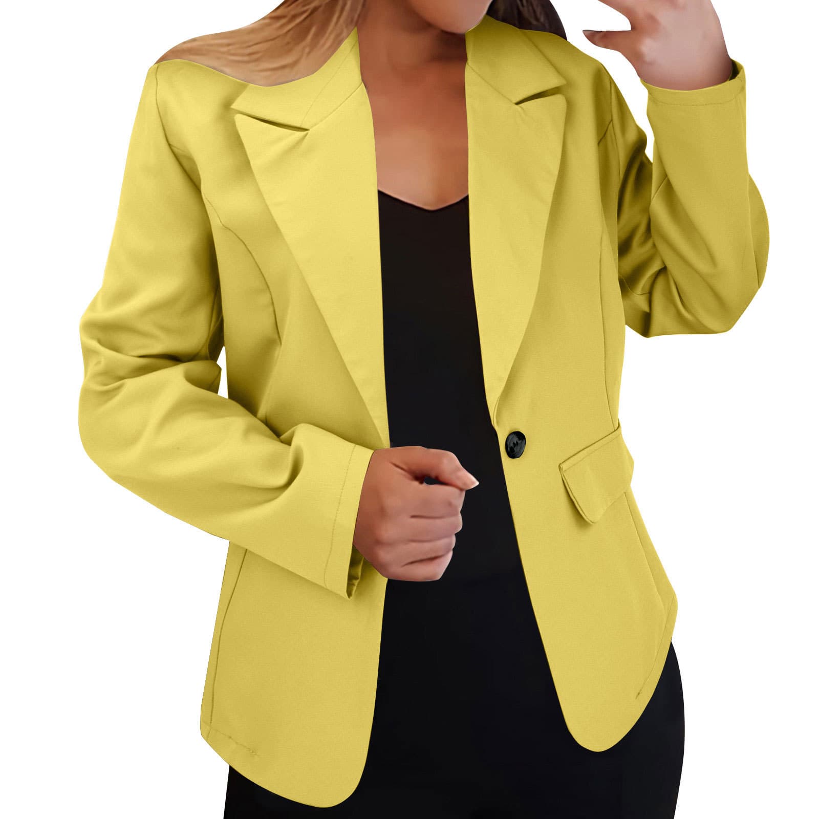 2026 Amazon WISH Best Seller Autumn Long Sleeve Solid Color Cardigan Blazer for Women