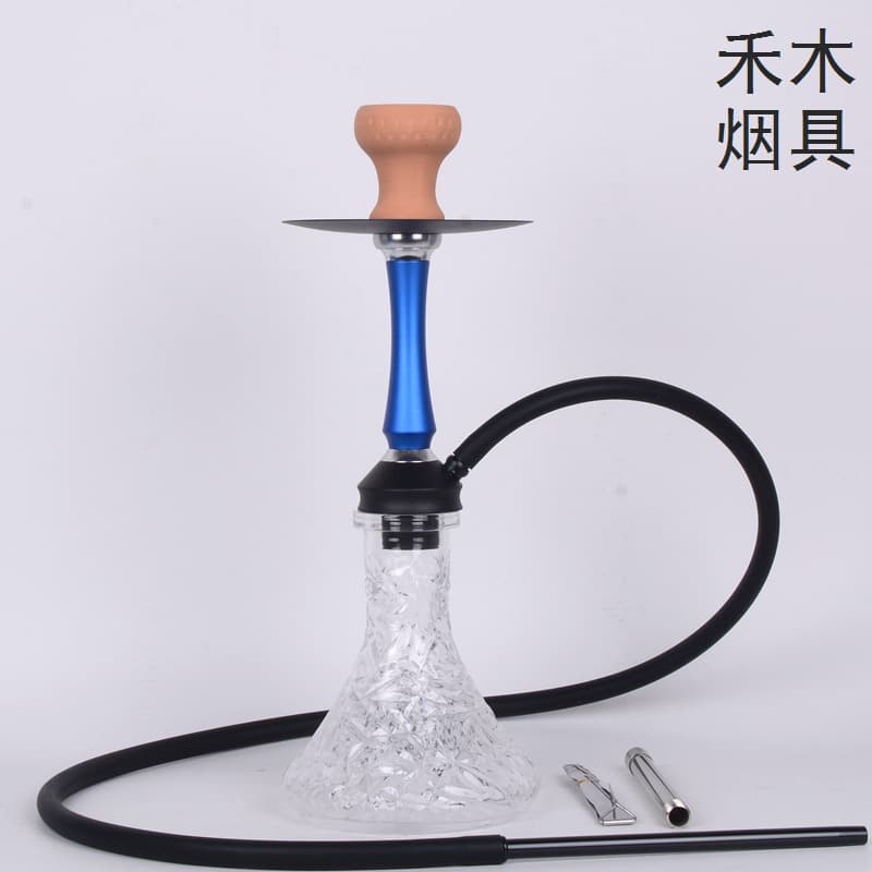 AliExpress hot selling Russian hookah single tube silicone tube black hookah set small shisha