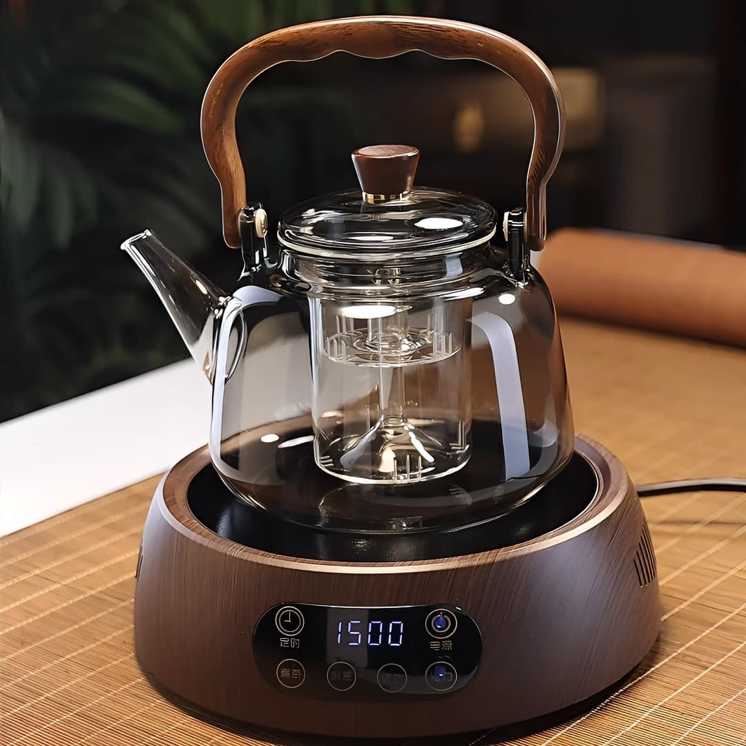 【2025 Hot Item】Electric Tea Stove Glass Handled Pot Home Tea Maker Kettle Large Capacity Insulated Glass Tea Set