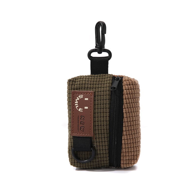 Corduroy Outdoor Cycling Neck Pouch Earphone Bag Portable Storage Sports Bag Universal Pendant Trendy Personalized Lanyard