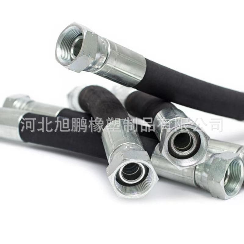 High Pressure Hose Assembly Steel Wire Braided Rubber Tube Excavator Hydraulic Hose High Temperature Resistant Oil Hose Fabric Reinforced Hose