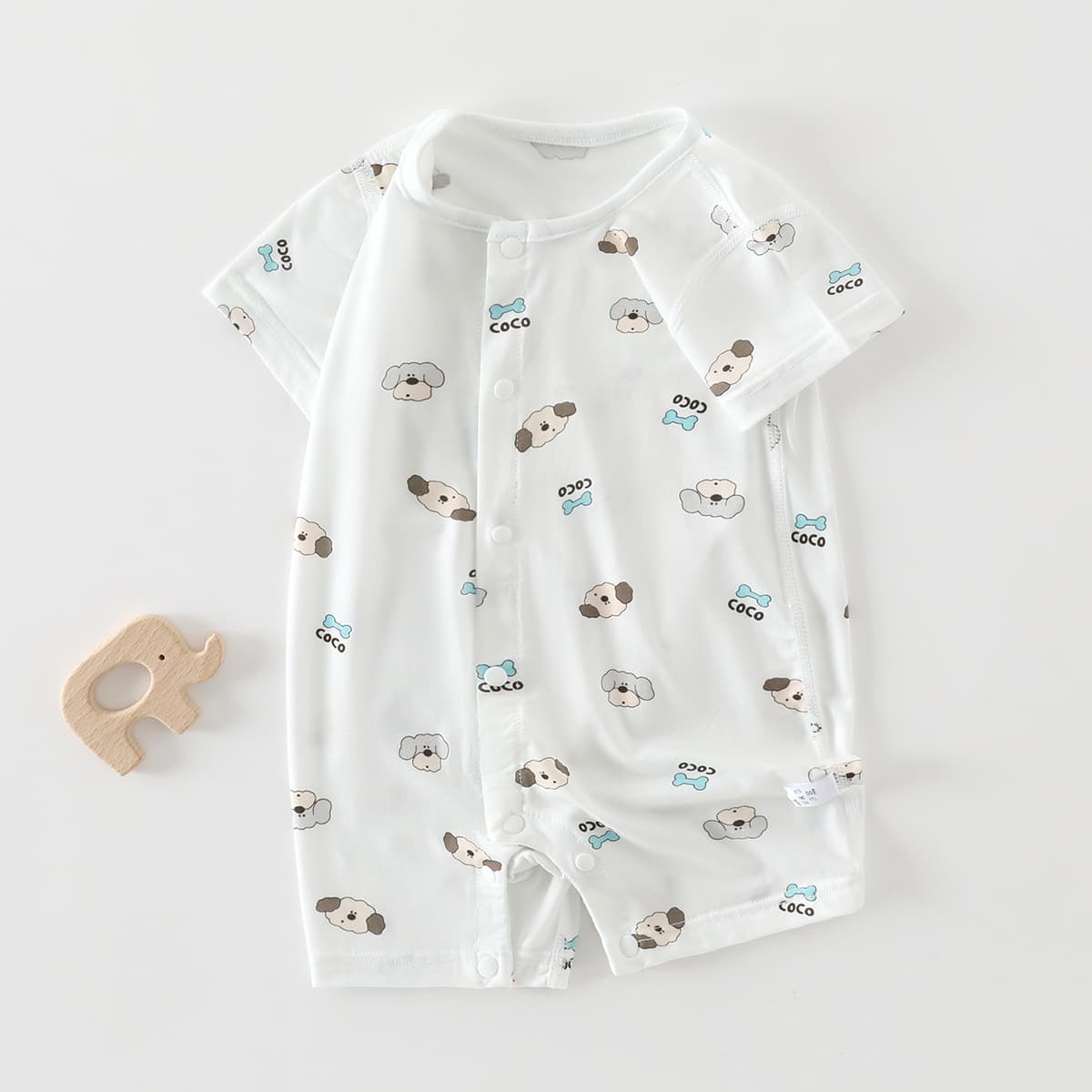 Baby short-sleeved one-piece clothes summer thin section newborn male and female baby modal type a summer clothes rompers