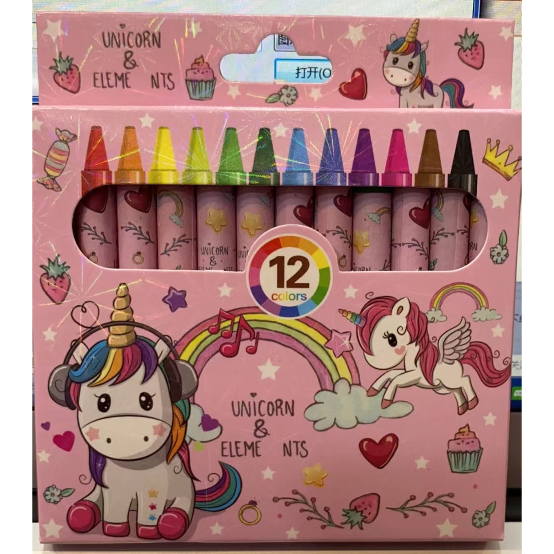 12-Color Cartoon Crayons for Students, Drawing Stationery 802 Mini Crayons for Kindergarten Small Prizes and Graffiti