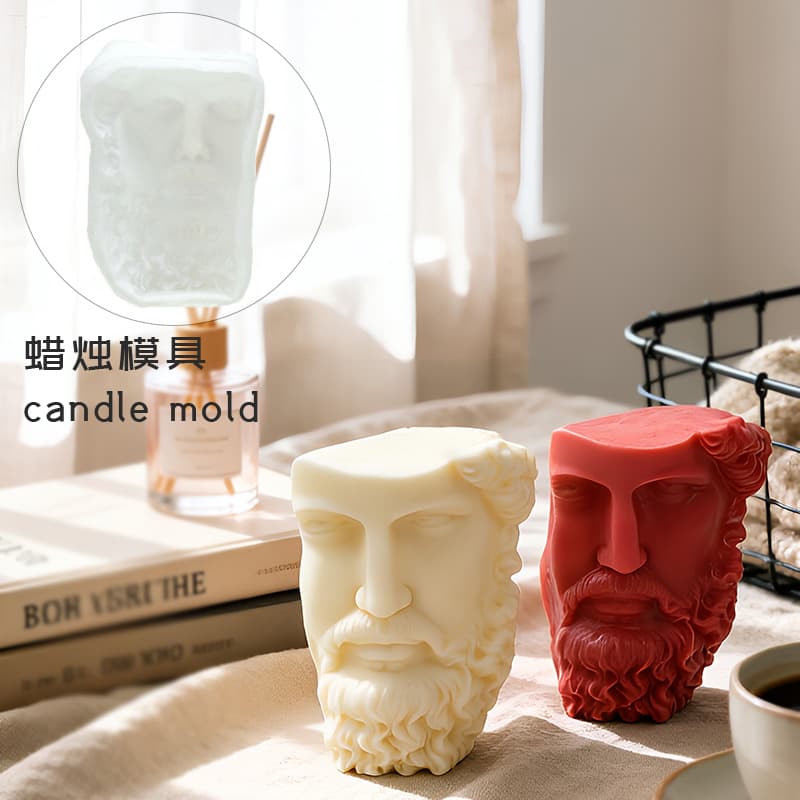 Cross-border retro art Michelangelo head candle silicone mold plaster glue resin baking mold