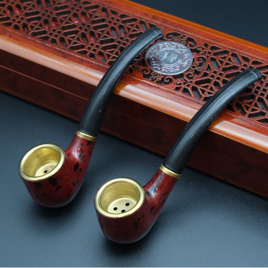 Source factory new bakelite pipe men's classic resin pipe old-style dry pipe portable pipe
