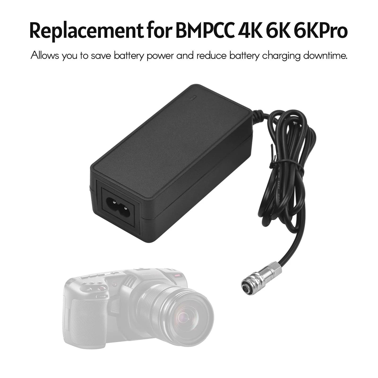 BMD BMPCC 4K 6K 6Kpro 6Kg2 Camera External 12V 3A Power Adapter AC Power Supply