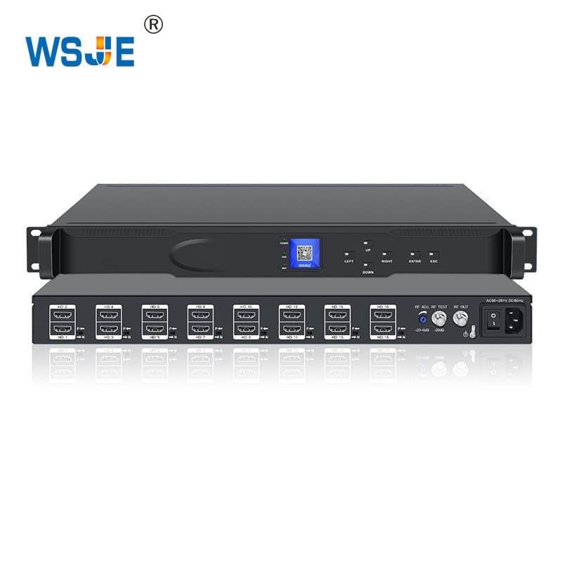 16-Channel AV to Analog Agile Frequency Modulator CATV Cable TV Headend Hotel Digital to Analog RF
