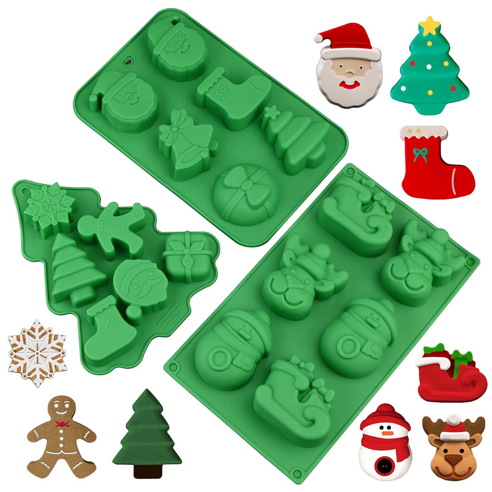Cross-Border Hot-Selling Cake DIY Christmas Tree Mold, Christmas Food-Grade Silicone Mold, Chocolate Mold