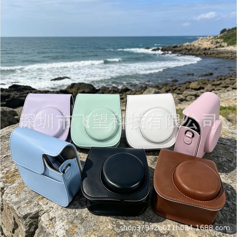 Instax Mini 12 Camera Case Protective Leather Cover, instax mini 11 9 PU Solid Color Shoulder Camera Bag