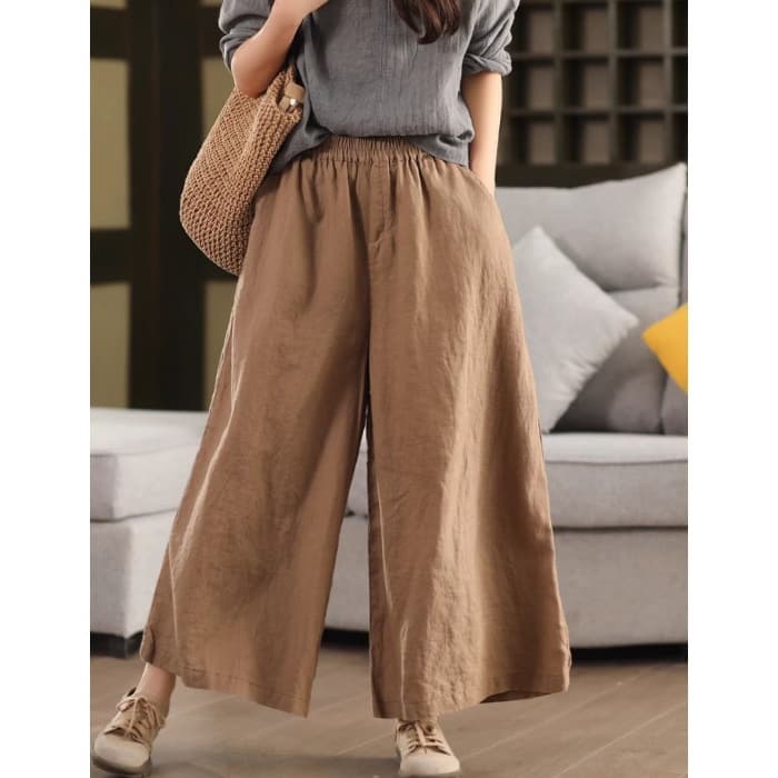 Summer New Casual Pants for Women 2025 Draped Versatile Fashion Loose Slimming Women's Retro Cropped Wide Leg Pants