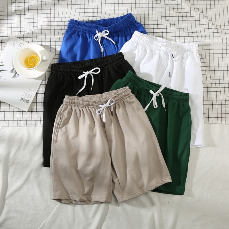Summer 50-point beach shorts, large trousers, loose solid color home casual floral pants, trendy men's elastic