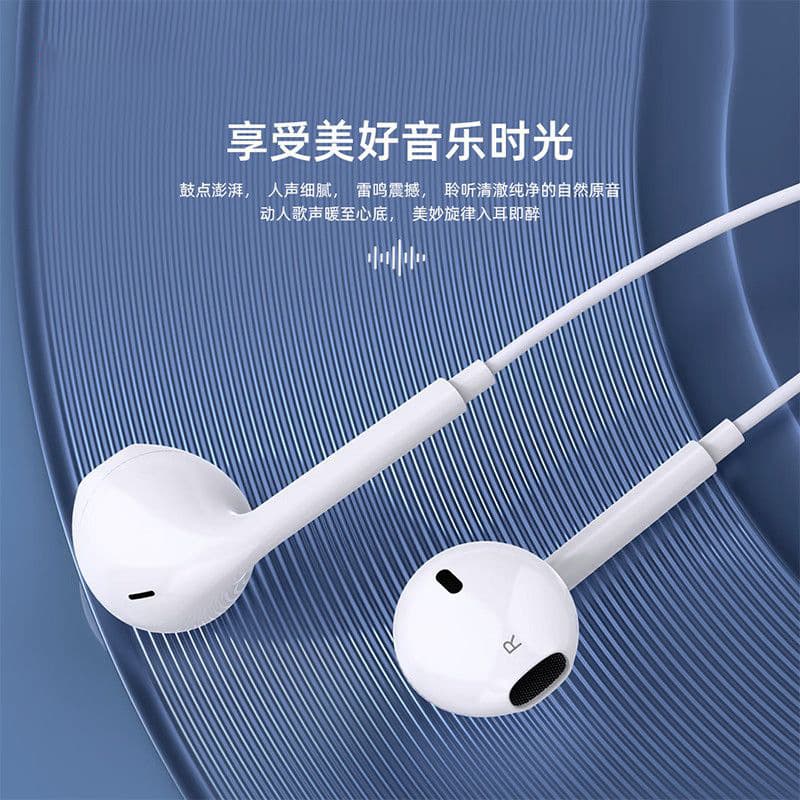 Stereo wired earphones with built-in microphone and wire-controlled earphones suitable for Huawei 3.5mm round hole vivo Xiaomi